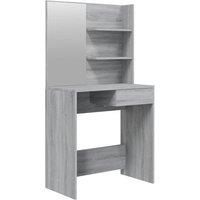 Vidaxl Dressing Table With Mirror Grey Sonoma 74.5X40X141 Cm, Grey