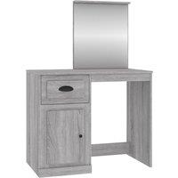 vidaXL Dressing Table with Mirror Grey Sonona 90x50x132.5 cm Engineered Wood, Grey