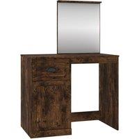vidaXL Dressing Table with Mirror Smoked Oak 90x50x132.5 cm Engineered Wood, Brown