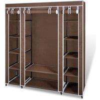 Vidaxl Fabric Wardrobe With Compartments And Rods 45X150X176 Cm Brown, Brown