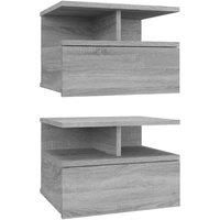 Vidaxl Floating Nightstand 2 Pcs Grey Sonoma 40X31X27 Cm Engineered Wood, Grey