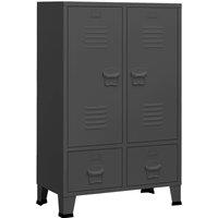 Vidaxl Industrial Wardrobe Anthracite 67X35X107 Cm Steel, Grey