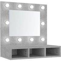 vidaXL Mirror Cabinet with LED Concrete Grey 60x31.5x62 cm, Grey