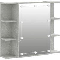 vidaXL Mirror Cabinet with LED Concrete Grey 70x16.5x60 cm, Grey