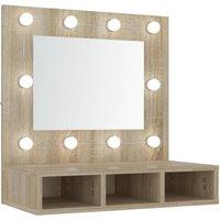 vidaXL Mirror Cabinet with LED Sonoma Oak 60x31.5x62 cm, Brown