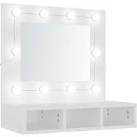 vidaXL Mirror Cabinet with LED White 60x31.5x62 cm, White