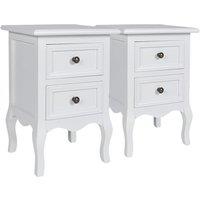 Vidaxl Nightstands 2 Pcs With 2 Drawers Mdf White, White