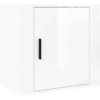 Vidaxl Wall-mounted Bedside Cabinets 2 Pcs High Gloss White 50X30X47Cm, White