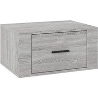 Vidaxl Wall-mounted Bedside Cabinet Grey Sonoma 50X36X25 Cm, Grey