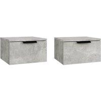 Vidaxl Wall-mounted Bedside Cabinets 2 Pcs Concrete Grey 34X30X20 Cm, Grey