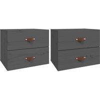 Vidaxl Wall-mounted Bedside Cabinets 2 Pcs Grey 50X36X40 Cm, Grey