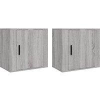 Vidaxl Wall-mounted Bedside Cabinets 2 Pcs Grey Sonoma 50X30X47 Cm, Grey