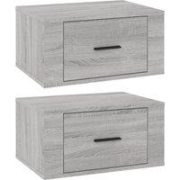 Vidaxl Wall-mounted Bedside Cabinets 2 Pcs Grey Sonoma 50X36X25 Cm, Grey