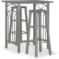 Vidaxl 3 Piece Bar Set Wood And Steel Anthracite, Grey