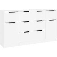 Vidaxl 3 Piece Sideboard Set White Engineered Wood, White