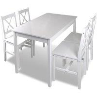 Vidaxl 5 Piece Dining Set White, White