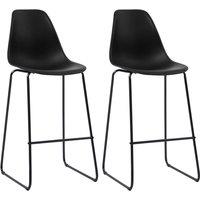 vidaXL Bar Chairs 2 pcs Black Plastic, Black