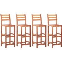 vidaXL Bar Chairs 4 pcs Solid Acacia Wood, Brown