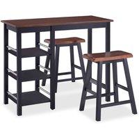 Vidaxl Bar Set 3 Pieces Mdf Black, Black