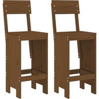 vidaXL Bar Stools 2 pcs Honey Brown 40x48.5x115.5 cm Solid Wood Pine, Brown