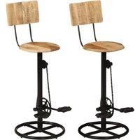 vidaXL Bar Stools 2 pcs Solid Wood Mango, Brown