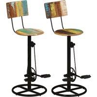 vidaXL Bar Stools 2 pcs Solid Wood Reclaimed