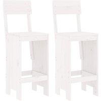 vidaXL Bar Stools 2 pcs White 40x48.5x115.5 cm Solid Wood Pine, White