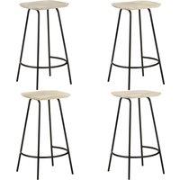 vidaXL Bar Stools 4 pcs Solid Mango Wood, Brown