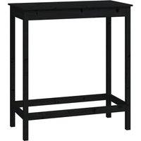 Vidaxl Bar Table Black 100X50X110 Cm Solid Wood Pine, Black