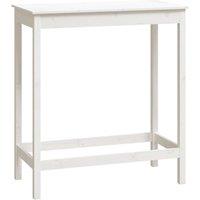 Vidaxl Bar Table White 100X50X110 Cm Solid Wood Pine, White