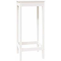 Vidaxl Bar Table White 50X50X110 Cm Solid Wood Pine, White
