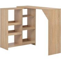 Vidaxl Bar Table With Moveable Shelf Oak 138X39X110 Cm, Brown