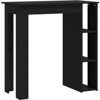 Vidaxl Bar Table With Shelf Black 102X50X103.5 Cm Engineered Wood, Black
