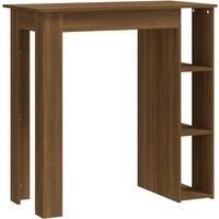 Vidaxl Bar Table With Shelf Brown Oak 102X50X103.5 Cm Engineered Wood, Brown
