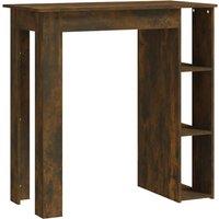 Vidaxl Bar Table With Shelf Smoked Oak 102X50X103.5 Cm Engineered Wood, Brown