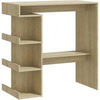 Vidaxl Bar Table With Storage Rack Sonoma Oak 100X50X101.5 Cm Engineered Wood, Brown