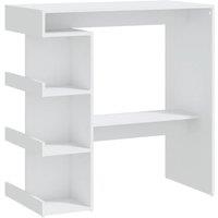 Vidaxl Bar Table With Storage Rack White 100X50X101.5 Cm Engineered Wood, White