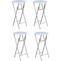 Vidaxl Bar Tables 4 Pcs With Mdf Tabletop White, White
