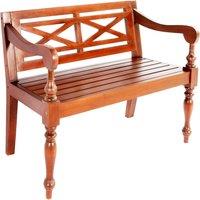 Vidaxl Batavia Bench 98 Cm Solid Mahogany Wood Dark Brown, Brown