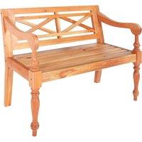 Vidaxl Batavia Bench 98 Cm Solid Mahogany Wood Light Brown, Brown
