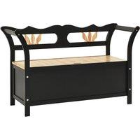 vidaXL Bench Black 107x45x75.5 cm Solid Wood Fir, Black