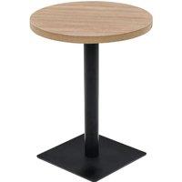 Vidaxl Bistro Table Mdf And Steel Round 60X75 Cm Oak Colour