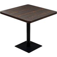 Vidaxl Bistro Table Mdf And Steel Square 80X80X75 Cm Dark Ash, Brown
