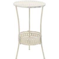 Vidaxl Bistro Table Vintage Style Round Metal 40X70 Cm White, White