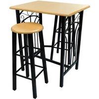 Vidaxl Breakfast Dinner Table Dining Set Mdf With Black, Black
