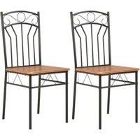 Vidaxl Dining Chairs 2 Pcs Brown Mdf, Brown