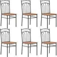 Vidaxl Dining Chairs 6 Pcs Brown Mdf, Brown