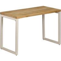 Vidaxl Dining Table 115X55X76 Cm Solid Mango Wood And Steel, Brown