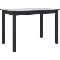 Vidaxl Dining Table Black 114X71X75 Cm Solid Rubber Wood