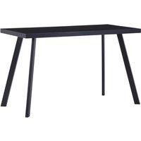Vidaxl Dining Table Black 120X60X75 Cm Tempered Glass, Black
